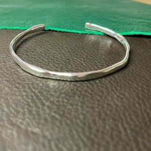 Sterling Silver Open Cuff Thin Bracelet